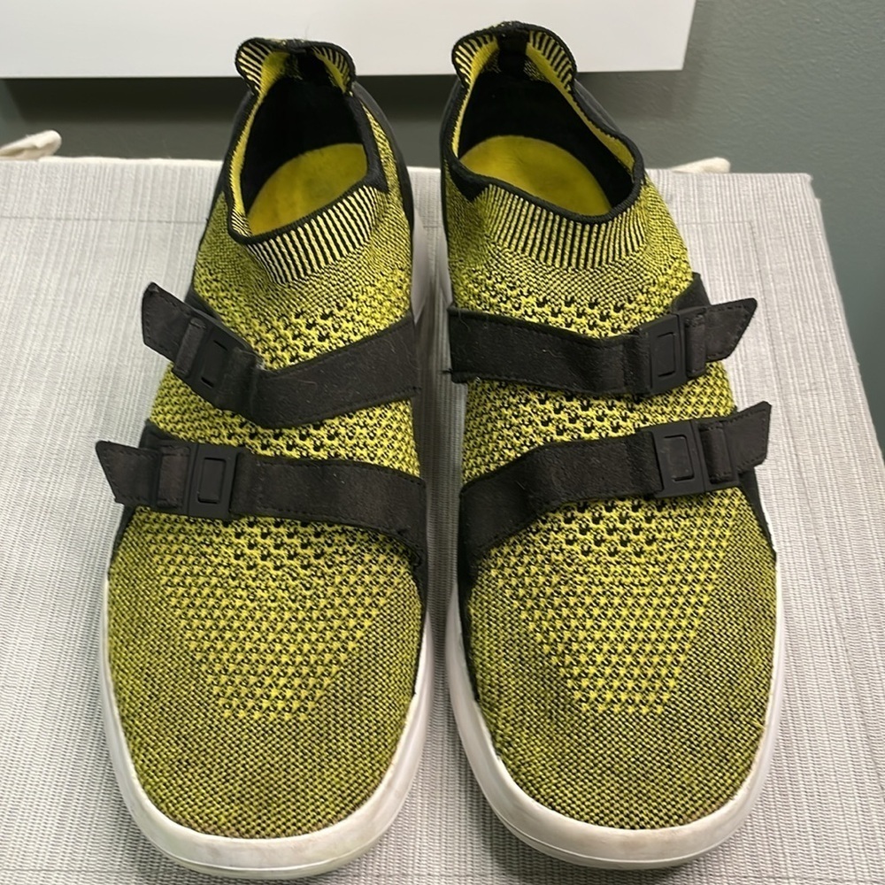 Nike Men's Air Sockracer Flyknit Running Shoes Size 10.5 Yellow Strike - Picture 5 of 9